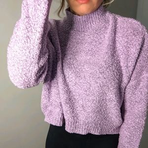 Purple turtle neck crop sweater